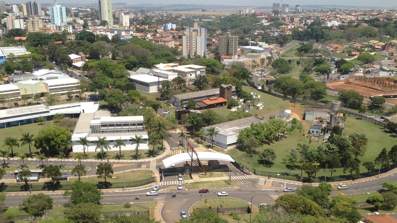 Vista aérea de São Carlos SP - USP onde a Ottema nasceu, capital da tecnologia e inovação